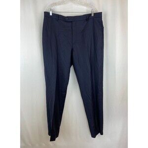 Jos. A. Bank Men's Dress Pants Blue Size 38R x 30 Pleated 100% Wool Work HOLES